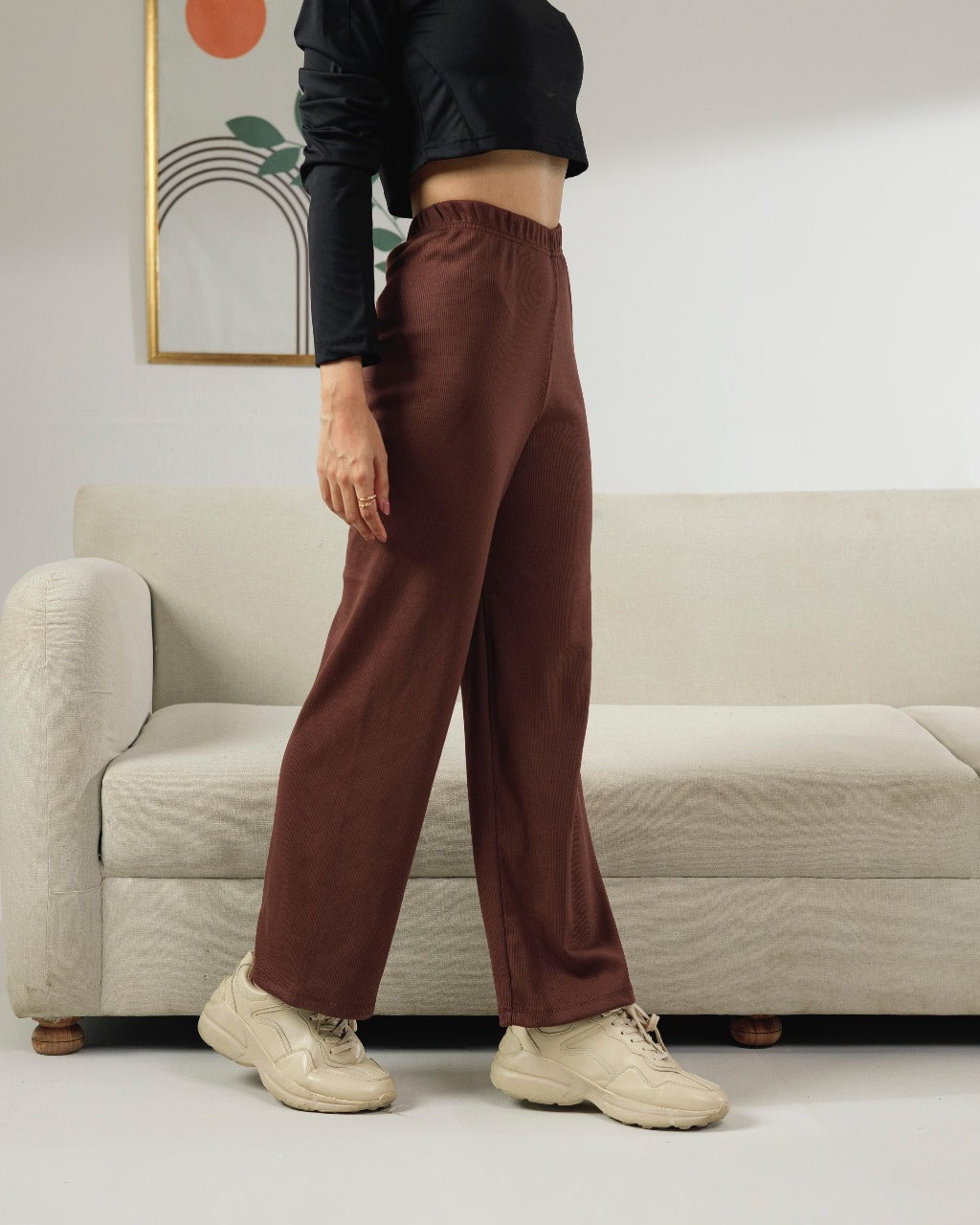 Ribbed trouser brown