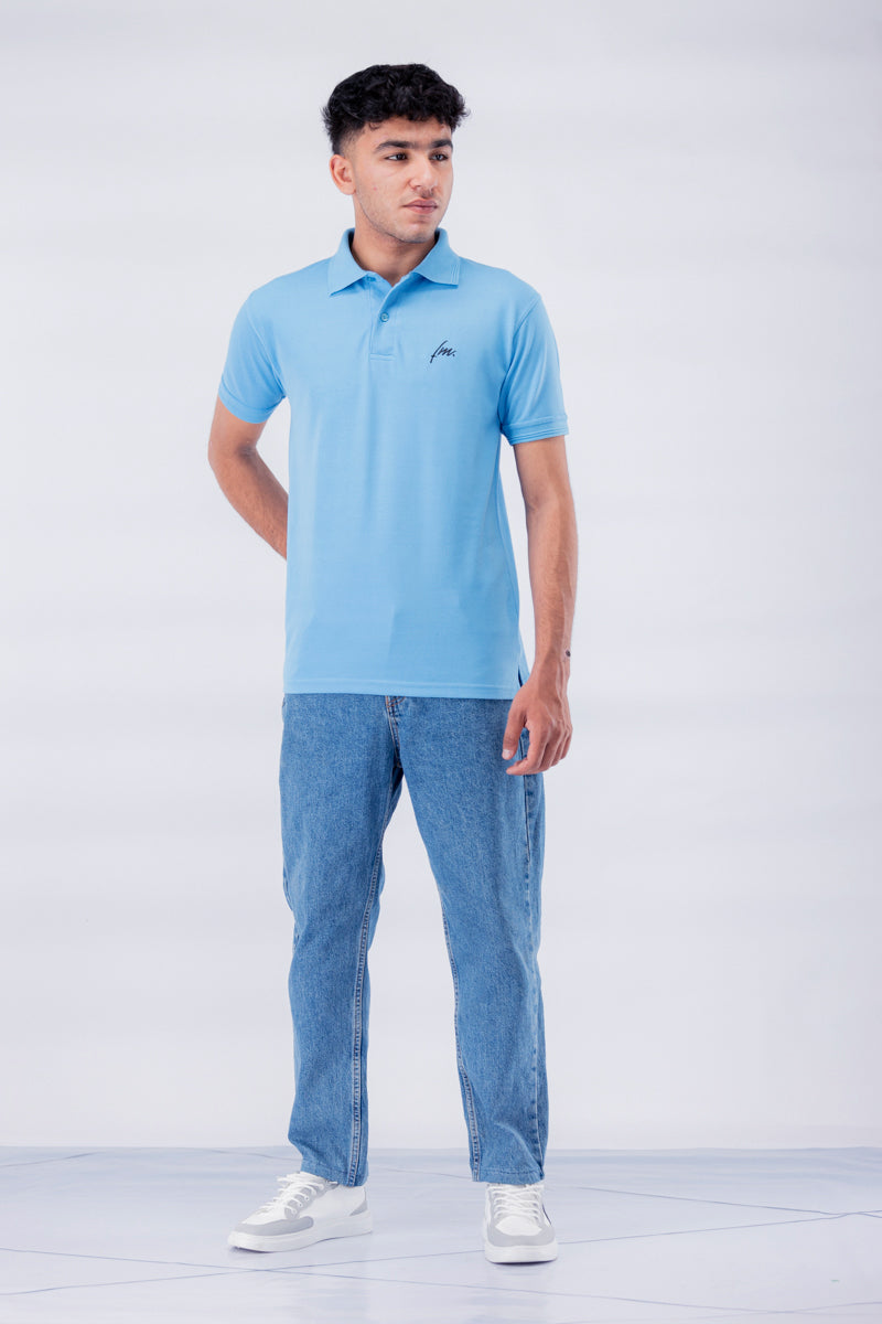Classic Stripped Polo Sky Blue