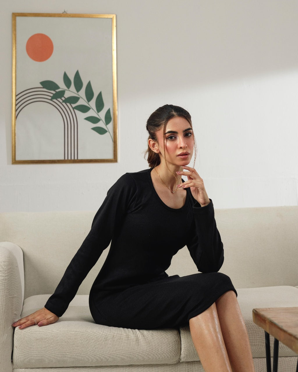Black Ribbed Bodycon