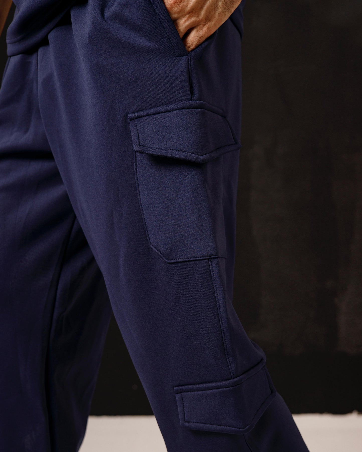 Navy blue Tee and cargo pants