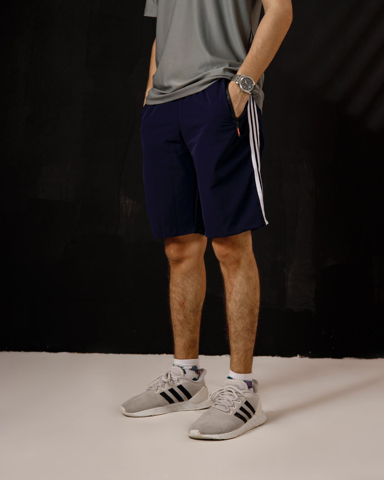 Blue stripped runner shorts