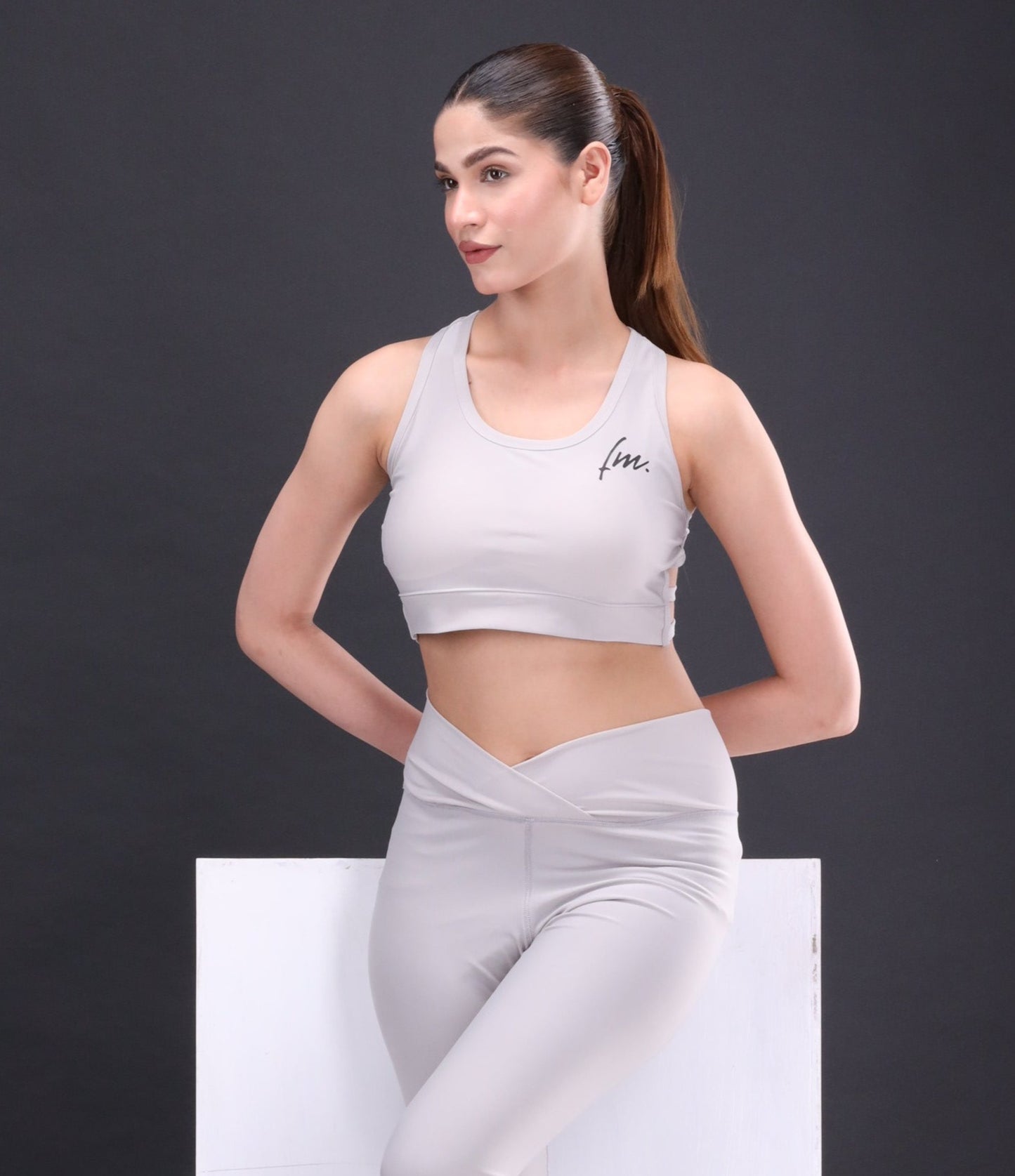 Grey sports bra