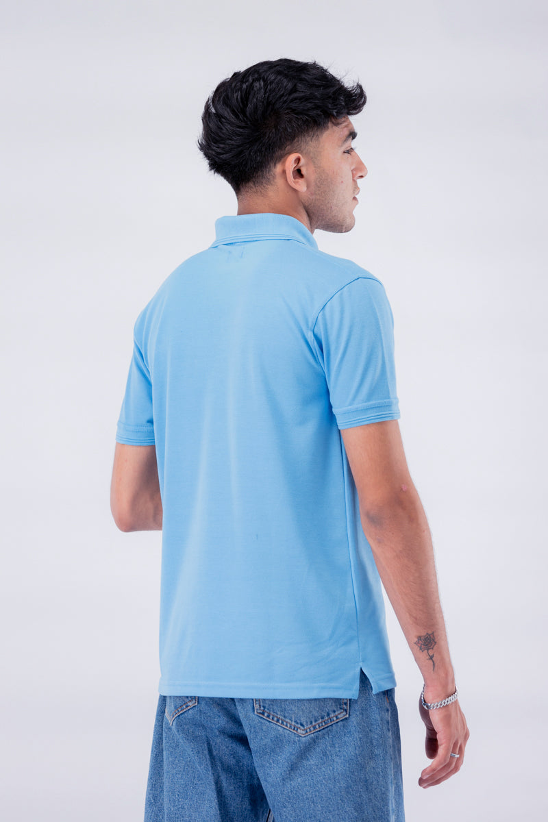 Classic Stripped Polo Sky Blue