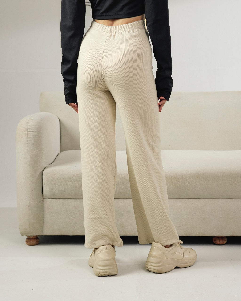 Ribbed trouser white