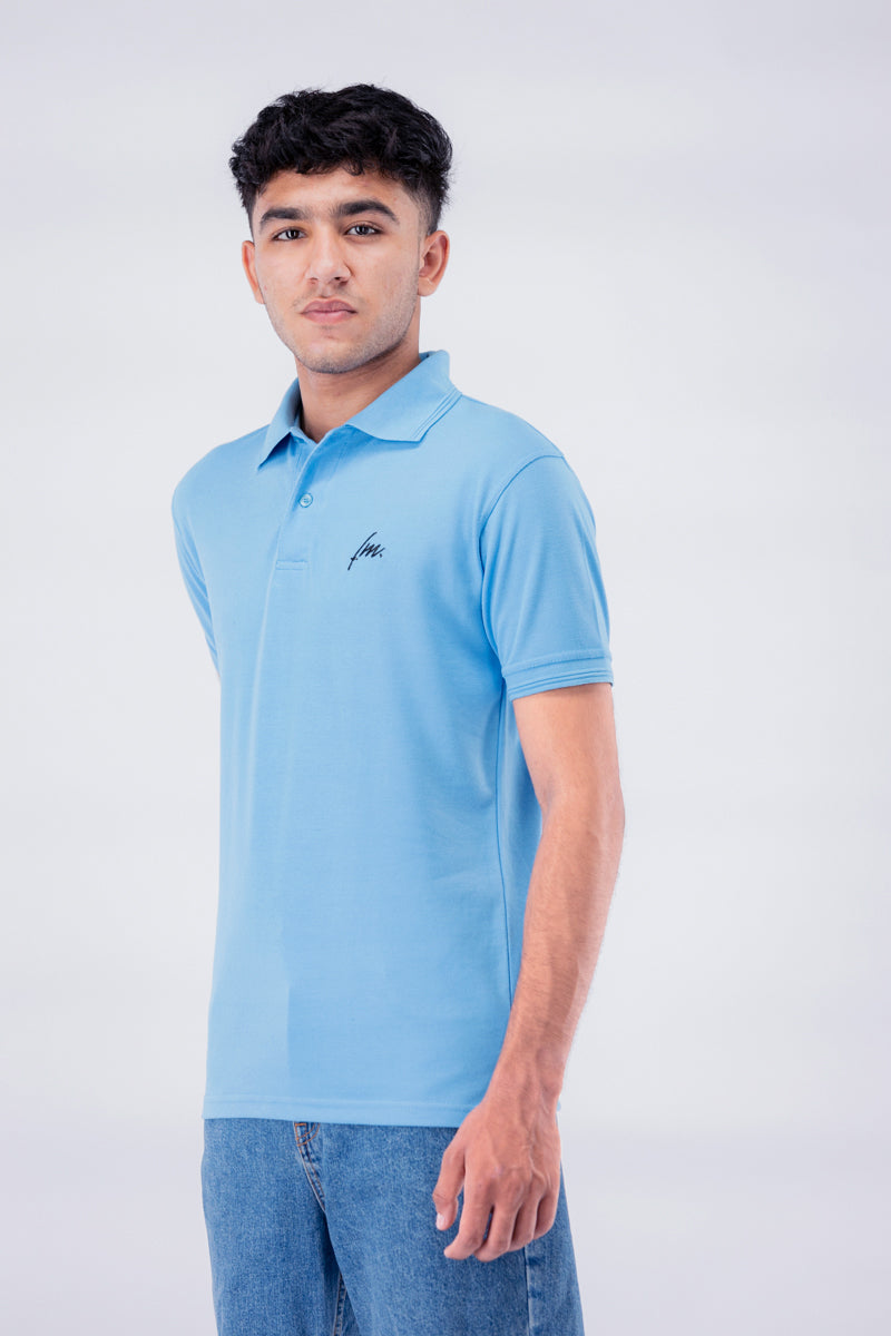 Classic Stripped Polo Sky Blue