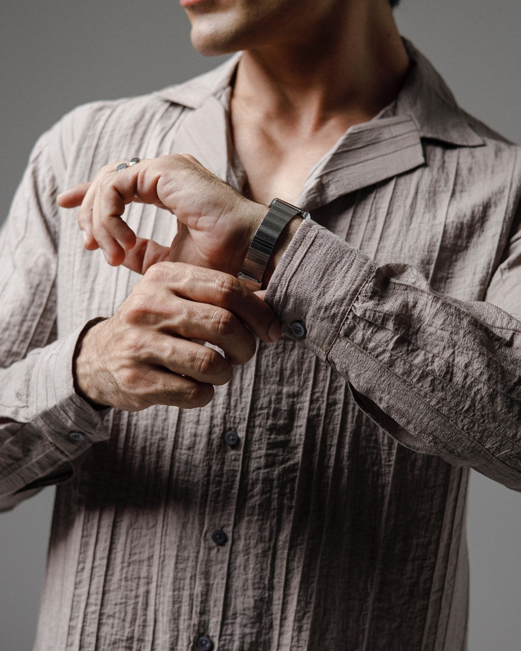 Beige silhoutte Cuban shirt