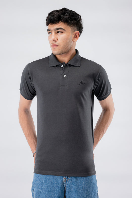 Classic Stripped Polo Stone Grey