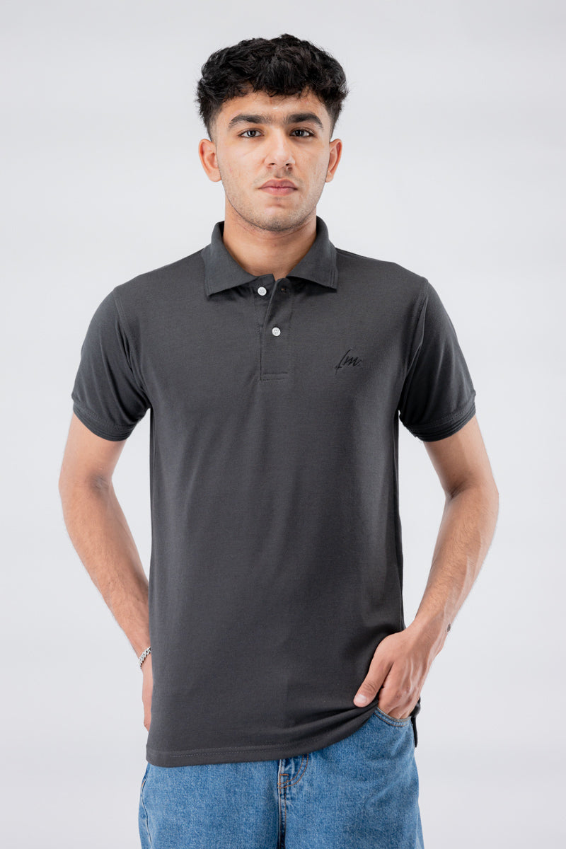 Classic Stripped Polo Stone Grey