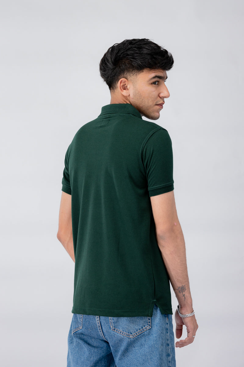 Classic Green Stripped Polo