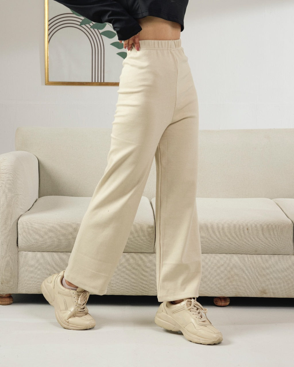 Ribbed Trouser White