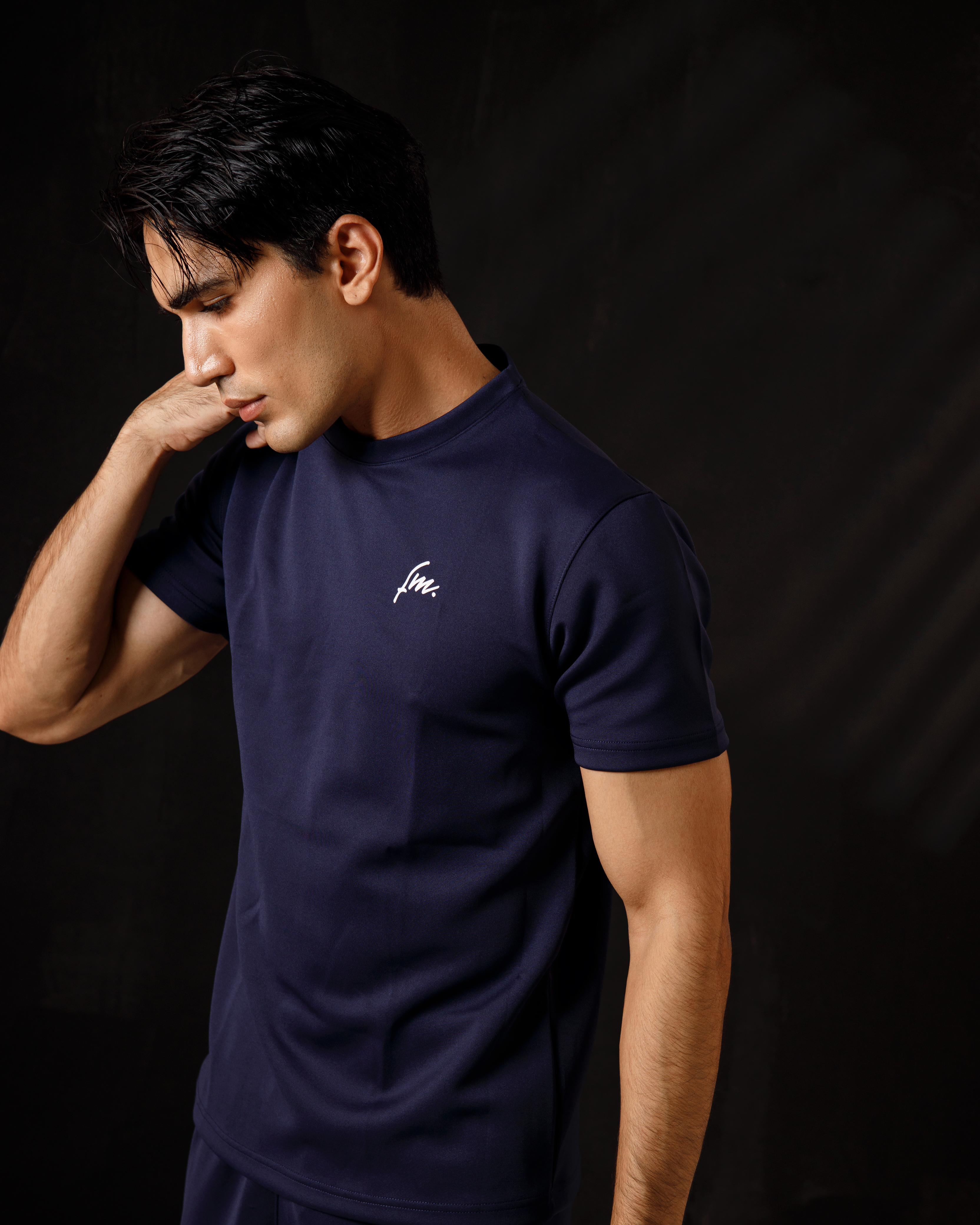 Navy blue Tee and cargo pants