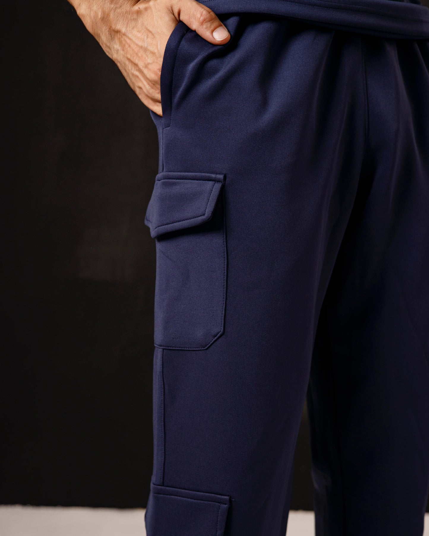 Navy blue Tee and cargo pants