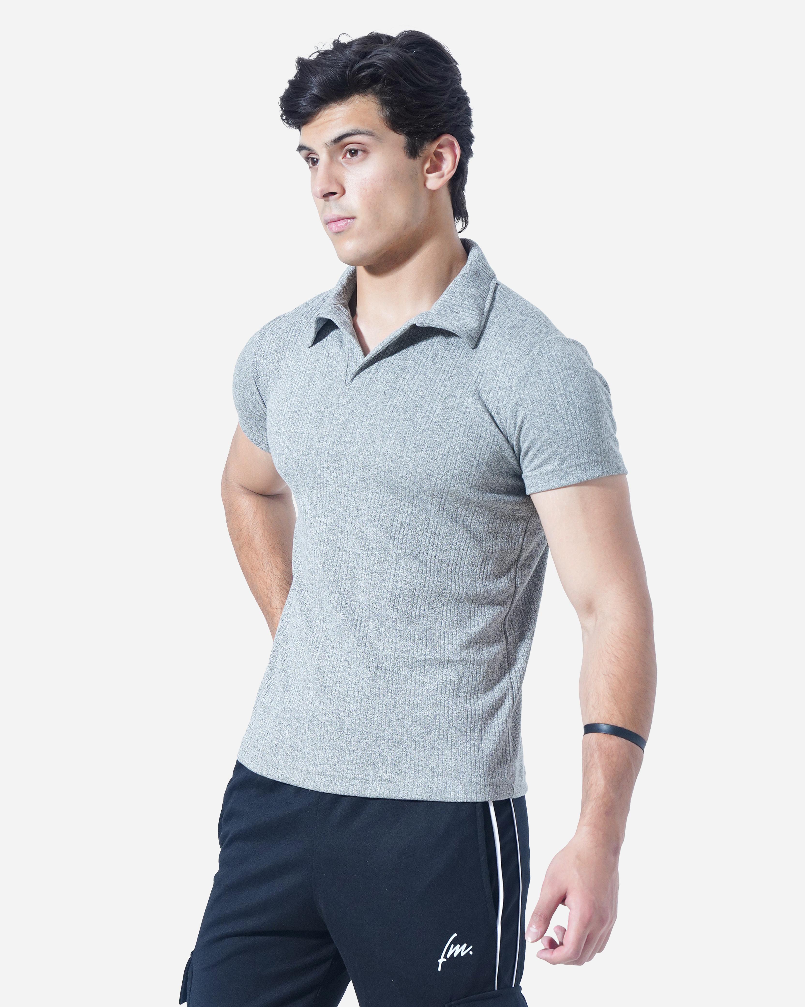 MELANGE GREY POLO