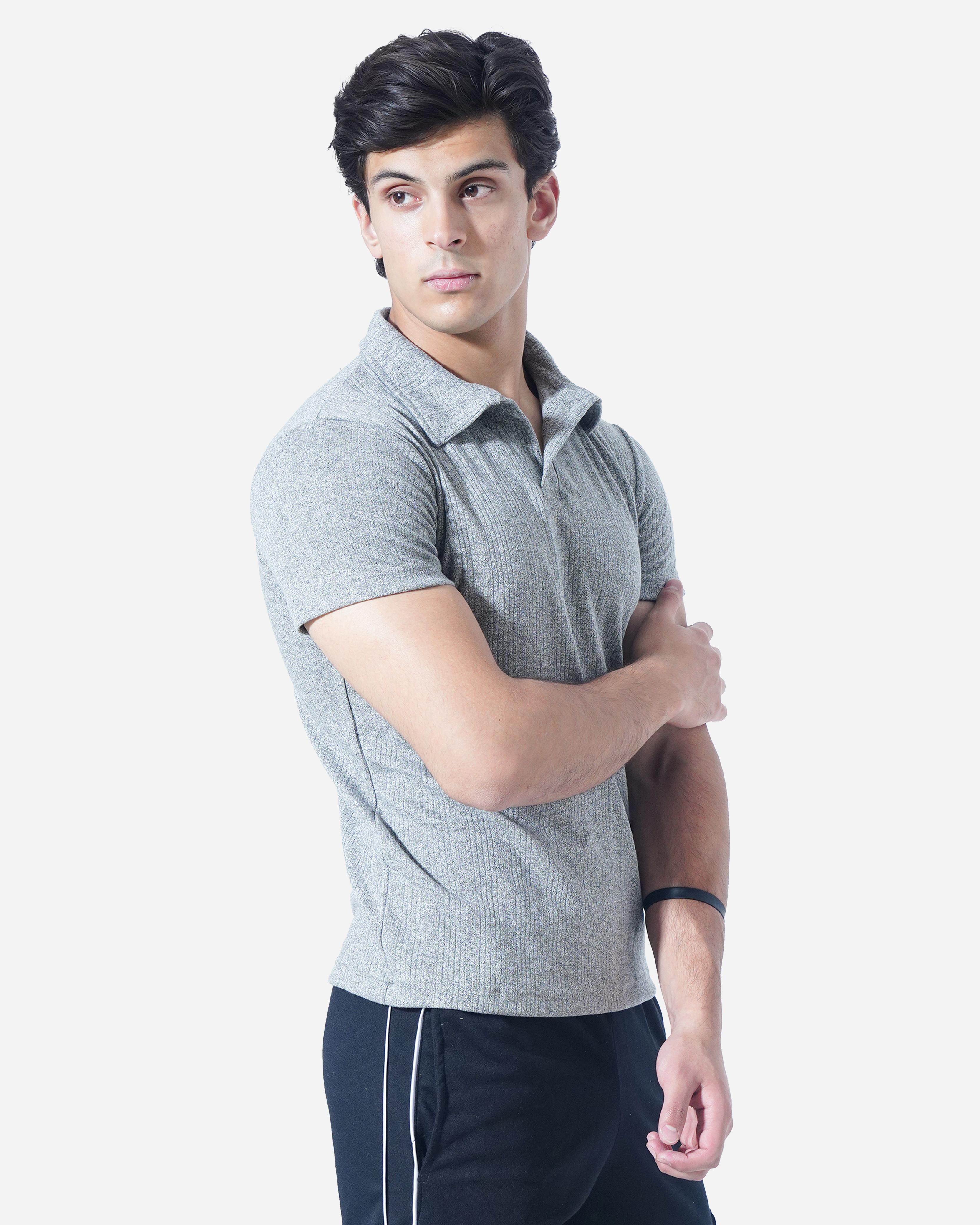 MELANGE GREY POLO
