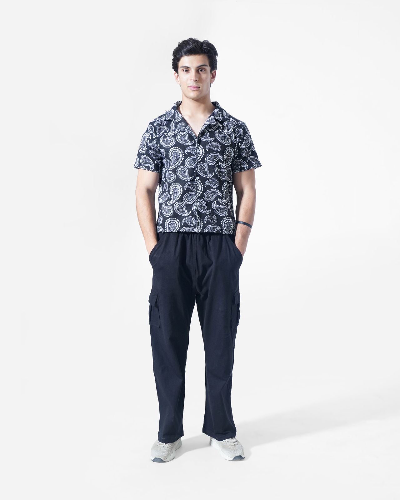 Snake textured cuban shirt