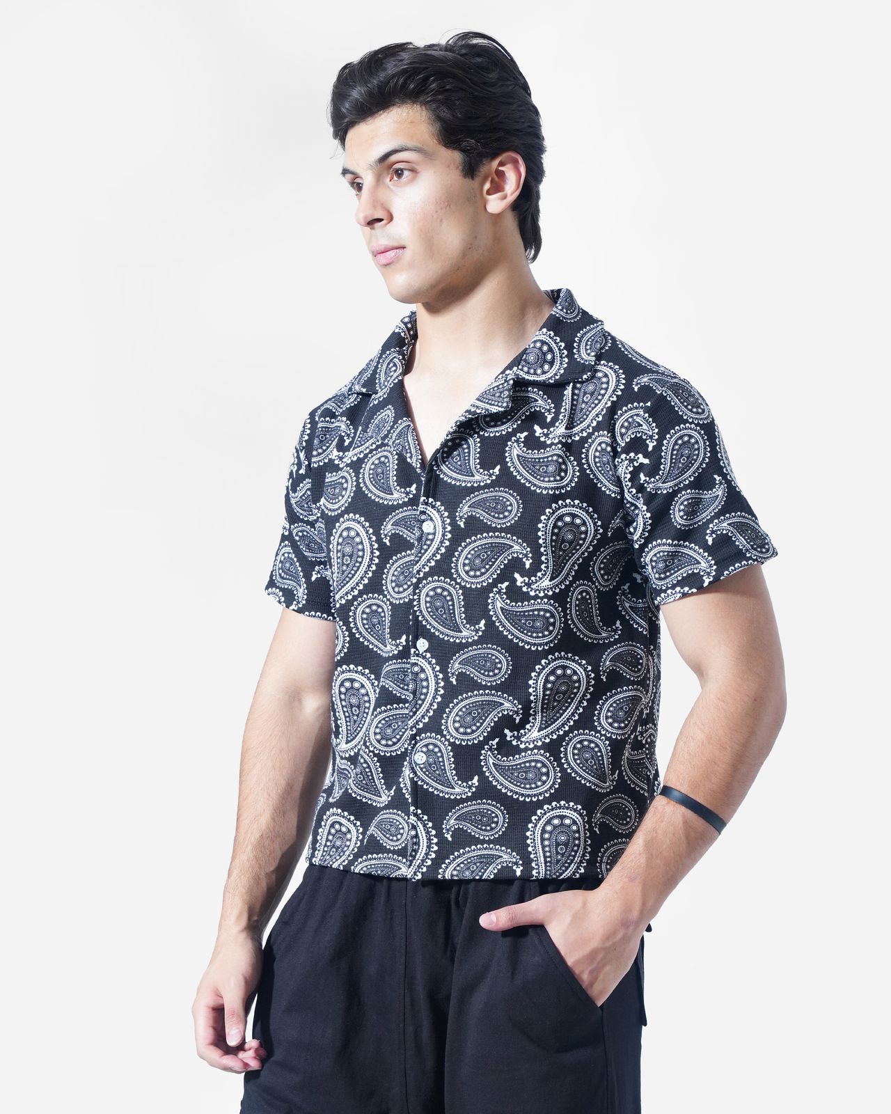 Snake textured cuban shirt