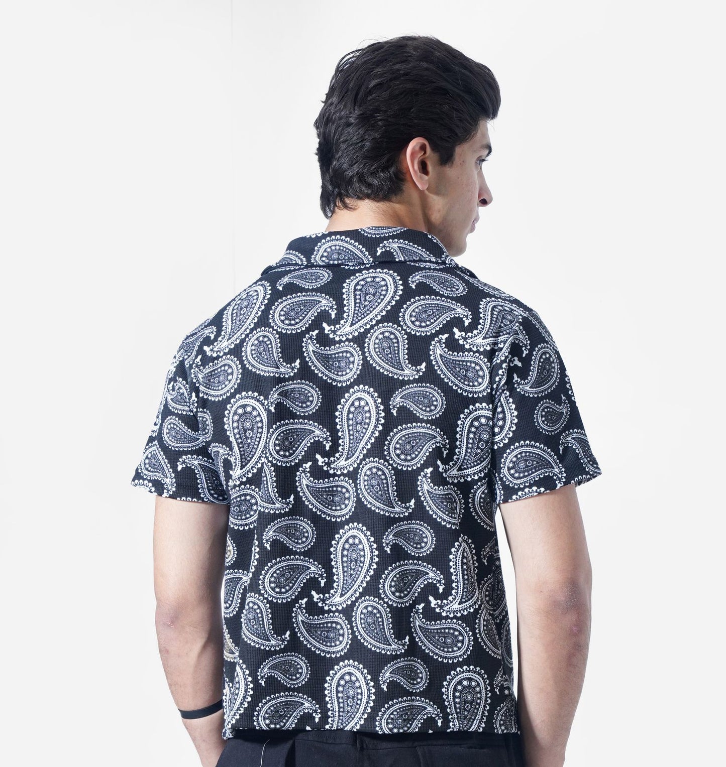 Snake textured cuban shirt