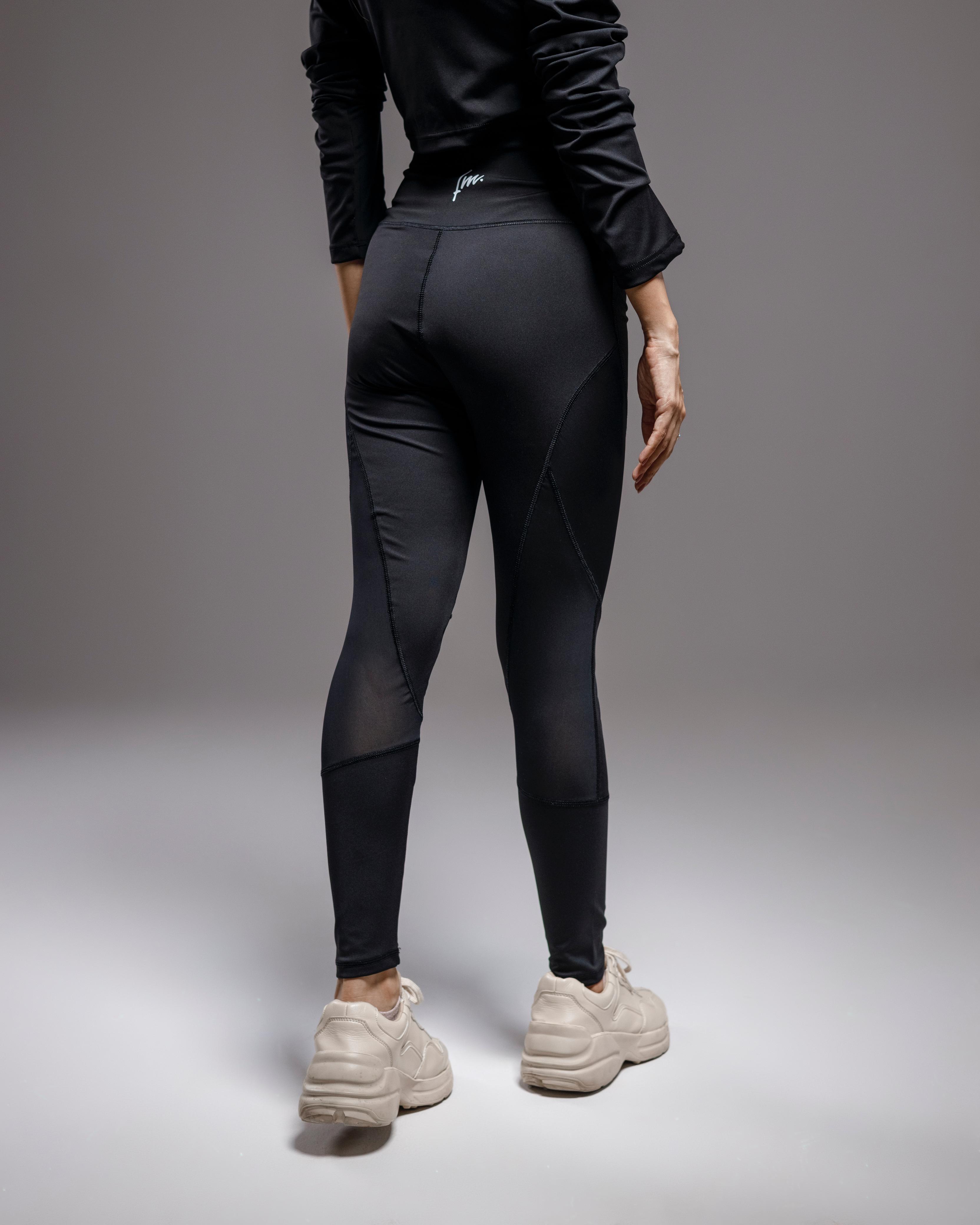 Black power Mesh pants