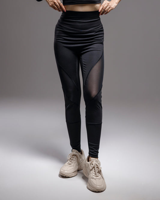 Black power Mesh pants