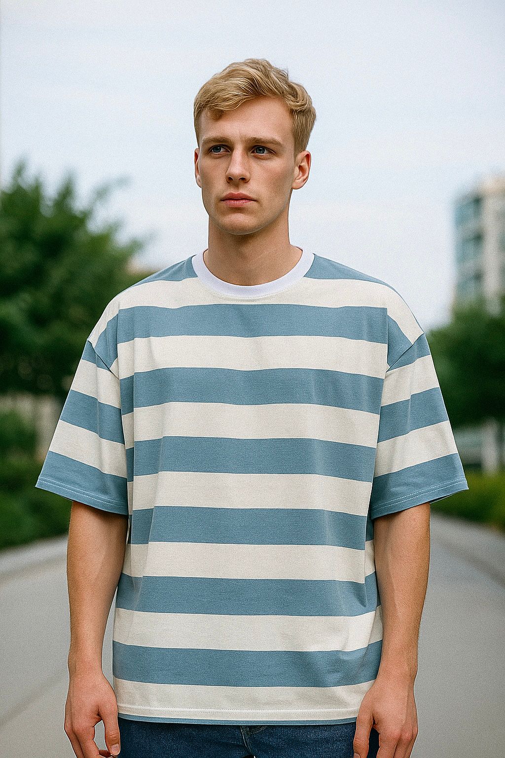 Skyline Stripe Oversized Tee
