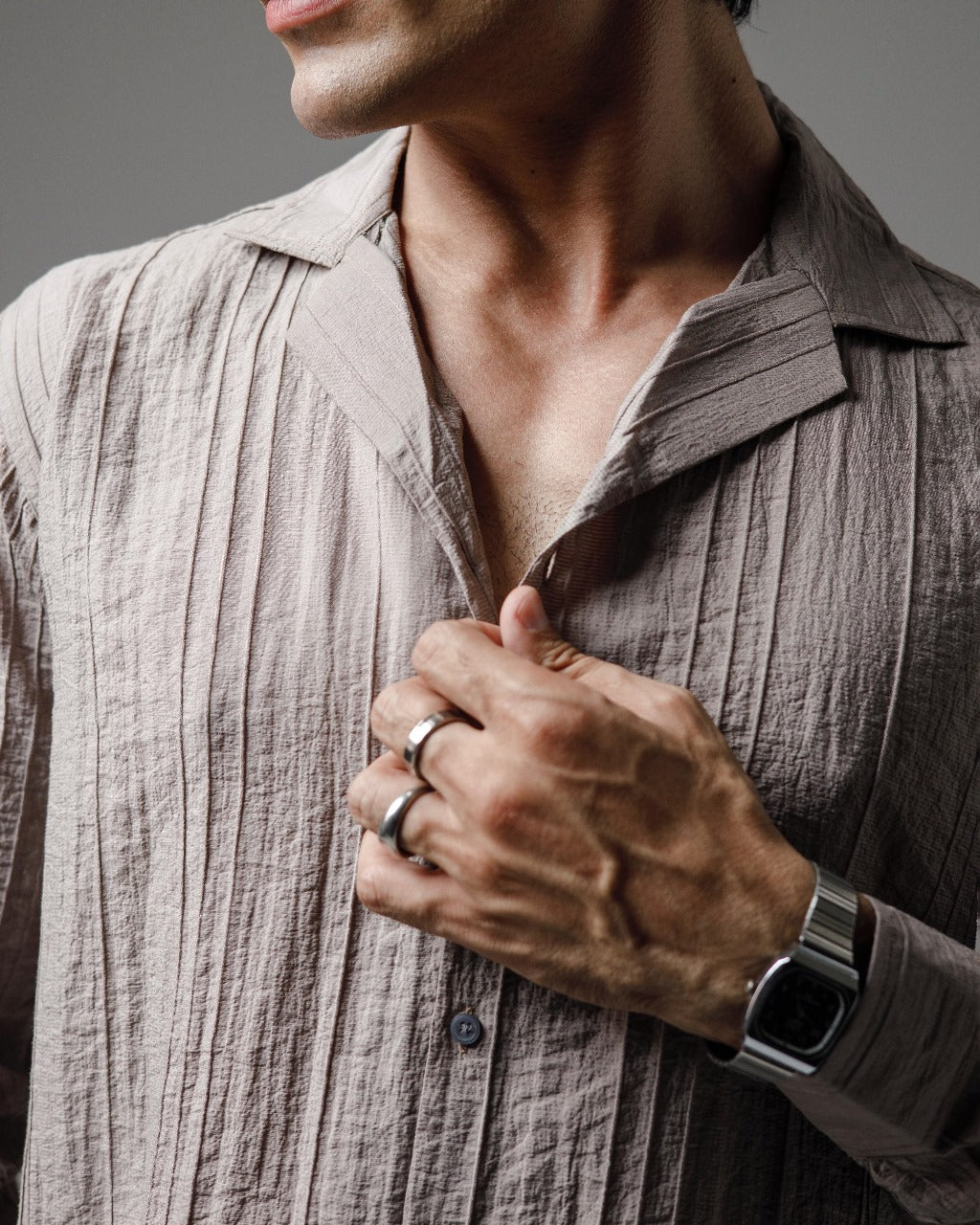 Beige silhoutte Cuban shirt