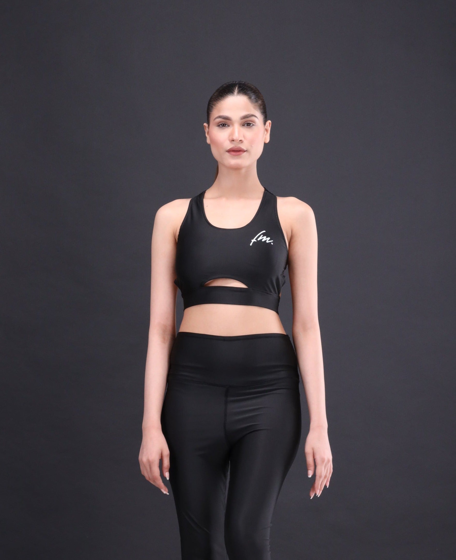 Hecate Black Interlacing Sports Bra