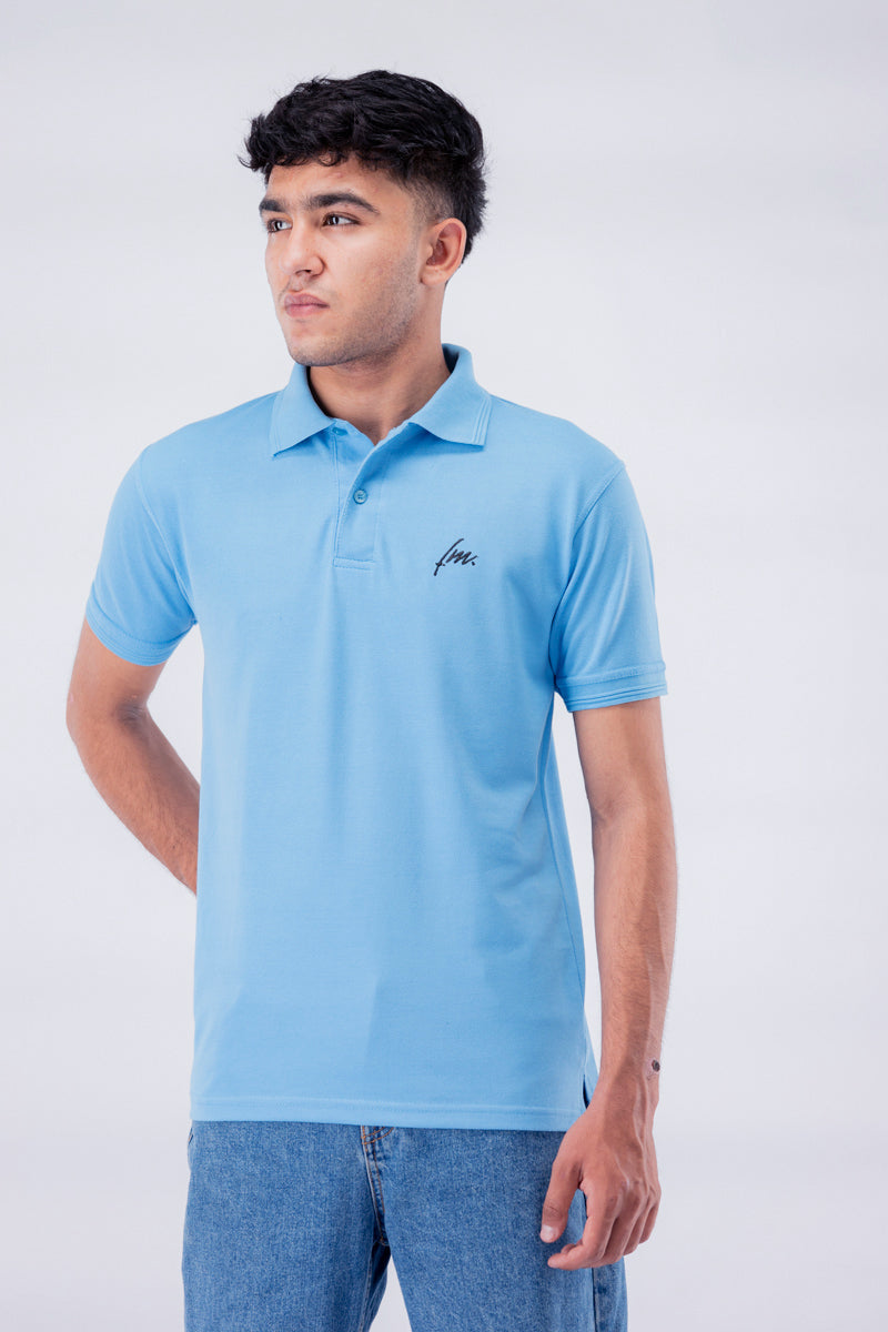 Classic Stripped Polo Sky Blue