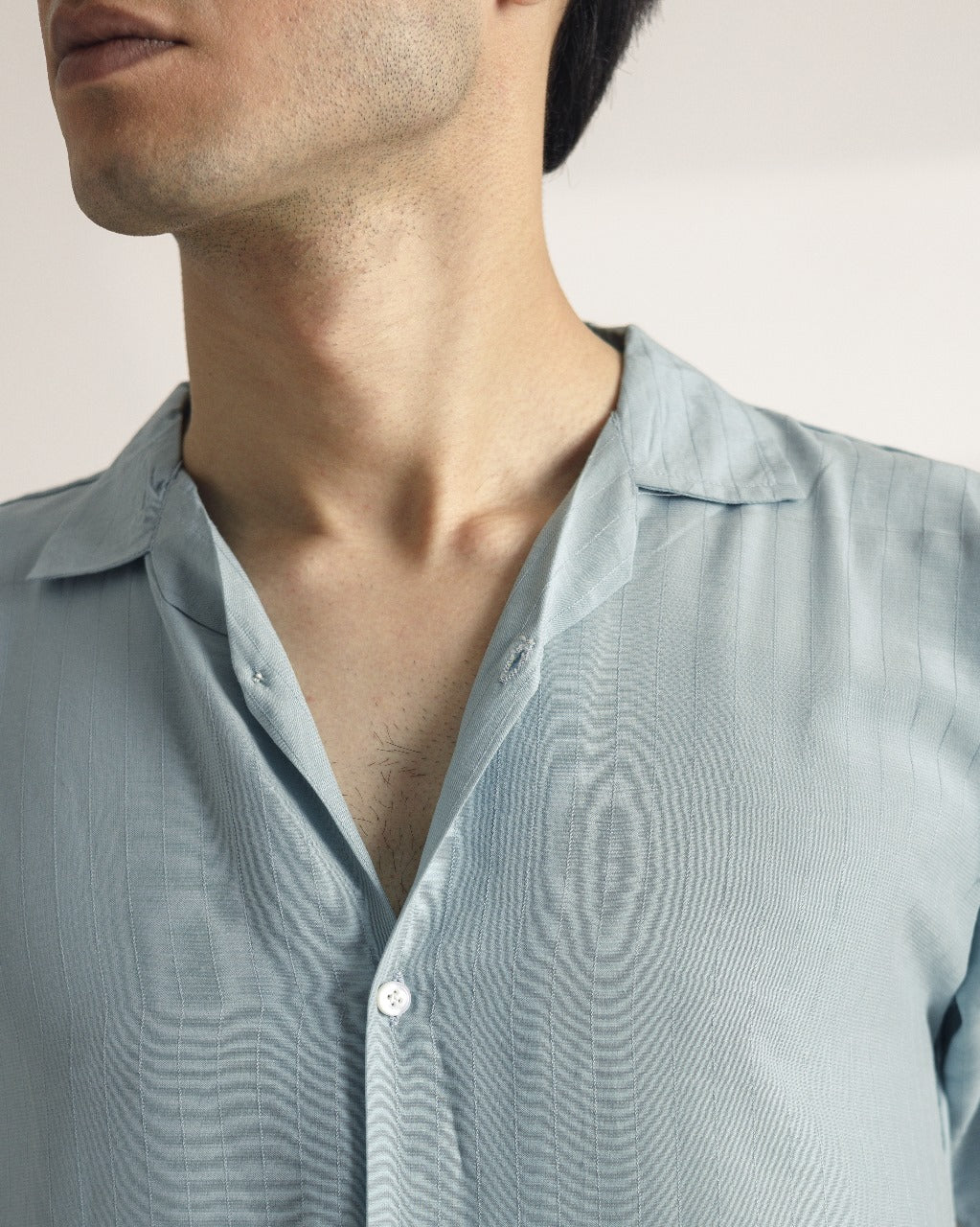 Turquesh textured cuban collar shirt