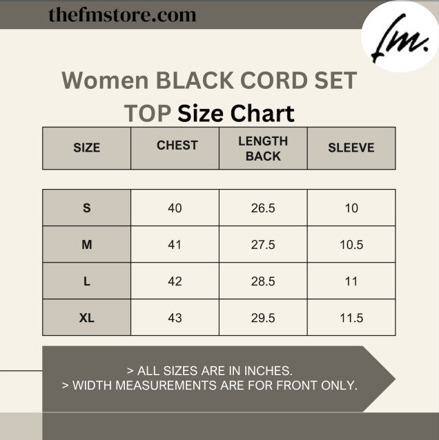 Black contrast cord set