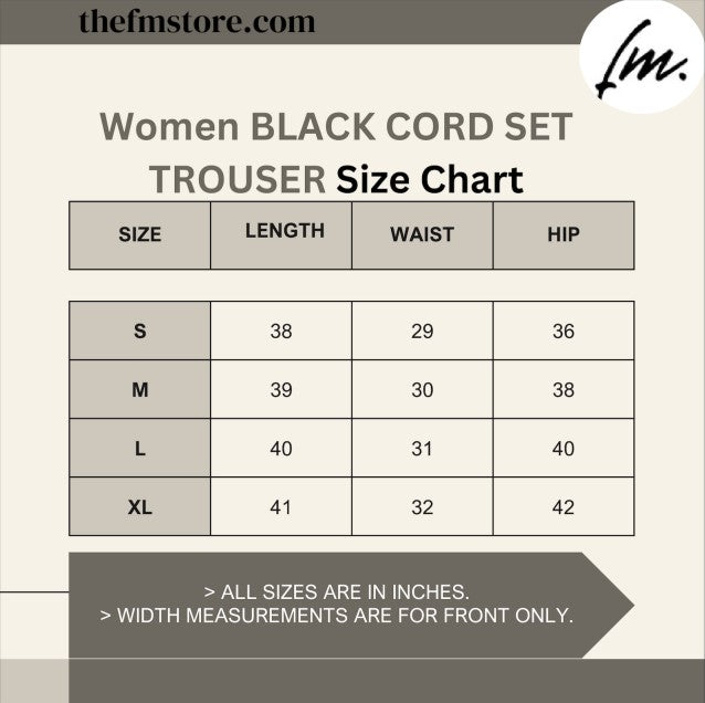 Black contrast cord set